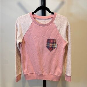 💓GBR Pink Sweater with Plaid Pocket